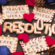 new years resolutions cookies and written notes