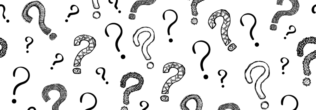 black and white question marks